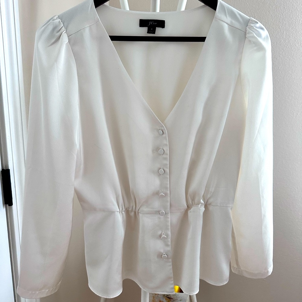 JCrew Satin Mid-sleeves Classy Top